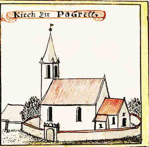 Kirch zu Pogrell - Koci, widok oglny